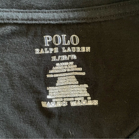 Polo Ralph Lauren Classic Fit Shirt Men’s XL Black Cotton V Neck Lounge Wear - Picture 2 of 7